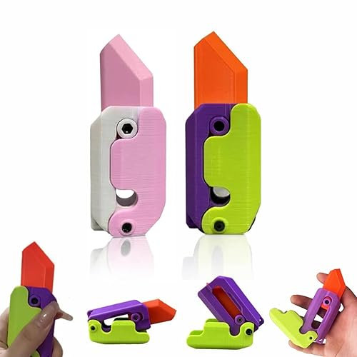 3D Printing Fidget Knife Toy,Gravity Knife Toy,Plastic Fidget Toys,Gravity Knife Toy,3D Printed Gravity Knife Fidget Toy,3D Printed Plastic Knife,Turnip Knife Carrot Knife Toy (2PC-04#)