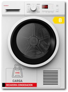 Corberó - Secadora Carga Frontal 8 kg | CSCEM8084W | Condensación | Display LED | 16 Programas | Inicio Diferido | Inicio/Pausa y Antiarrugas | 69dB | E. energética B, Blanco
