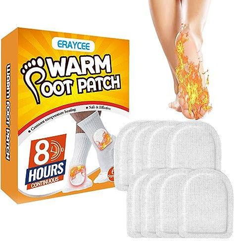 CENRF Fußwärmer-Patch, sicherer Klebstoff, 6 Wärmepflaster, Fußwärmer zum Aufwärmen auf Reisen, Wärmepackungen für Outdoor-Aktivitäten, Skifahren, Wandern, Patch