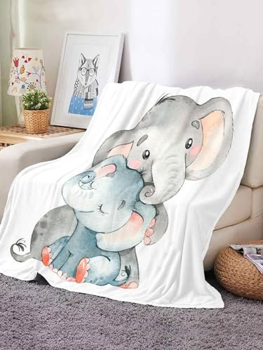 Kuscheldecke Flauschig Elefant Fleecedecke Decke Sofa,Warm Sherpa Sofaüberwurf Decke, Decke Flauschig Mikrofaser Wolldecken für Couch