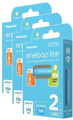 Eneloop Lot de 3 x 2 Piles Rechargeables Micro 550mAh AAA Ni-MH DECT