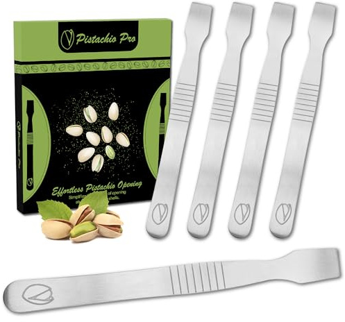 Pistachio Pro Nut Opener - Open and Deshell Pistachio Nuts, Stainless Steel Sheller Tool (5 Pack)