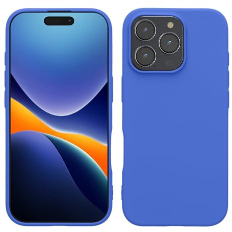 kwmobile Custodia Compatibile con Apple iPhone 16 Pro Max Cover - Back Case per Smartphone in Silicone TPU - Protezione Gommata - blu baltico