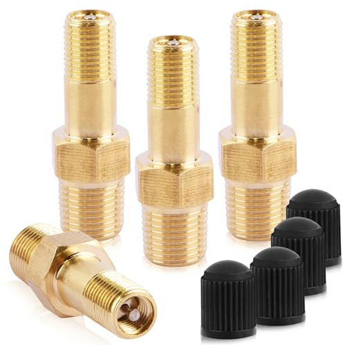 Tankventil 1/8 BSPT Luchtcompressor Ventile 4Stk Tankfüllventil Luftkompressorventil Messing Reifen Luftkompressor Autoventil Tank Füllventile Prüfventil Reifenventil Felgenventile