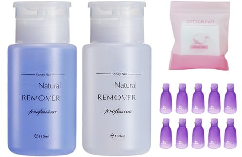 Xumann Acetone Acrylic Remover Kit, Nail Polish Remover for Gel (160ml/Pcs)