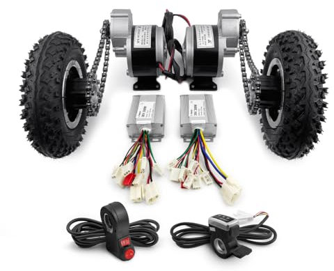 L-faster Günstige Heavy Duty Plattform Trolley DIY Handwagen Umbausätze Dual 24V 36V 250W DC Brushed Gear Motor Daumen Gassatz Kit (36V 250W Max Speed 9kph)