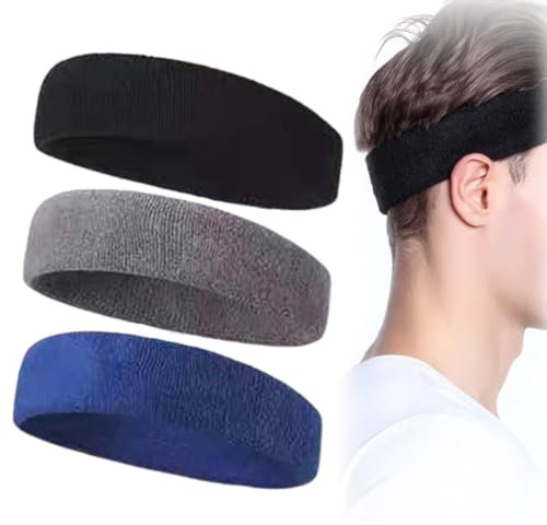 BIKPRST 3Pz Fascia Antisudore, Fascia Tergisudore Per La Fronte, Fascia Sudore Testa Per Ciclismo, Sport Fasce Capelli Per Uomo E Donna