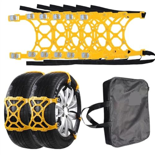 Schneekette, 6-teilig, Urethan-Set, Radbinder, Gürtel, Autoreifen, Ketten, Winter-Anti-Rutsch-Kette, rutschfestes Kunststoff-Schneeketten-Set.