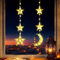 Ramadan Dekoration Lichterkette, PhilzOps 2 Stück Ramadan Fenster Lichter Mond Sterne Fensterlichter Batteriebetrieben mit Timer LED Islam Mubarak lichter für Innen Zimmer Tür Hochzeit Party, Warmweiß