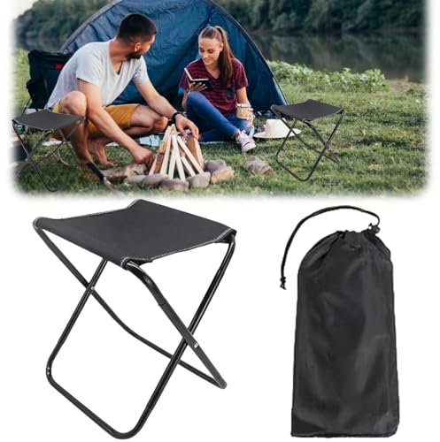 KLLJ Siège de Camping Portable,Pliant Tabouret,Tabouret Pliable de Camping,Mini Chaise Pliante Portable,Petite Chaise de Camping en Aluminium,pour Voyage Randonnée Pêche
