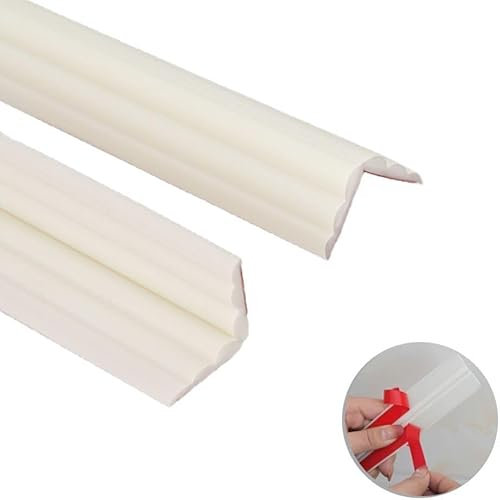 10M Flexible Edging Trim for Tile Floor Bathroom Door Frame Countertops,Self Adhesive Inside & Outside Corner Strip,Floor Transition Strip,Caulk Molding Trim,Furniture Protector Guards,40mm(20mm+20mm)