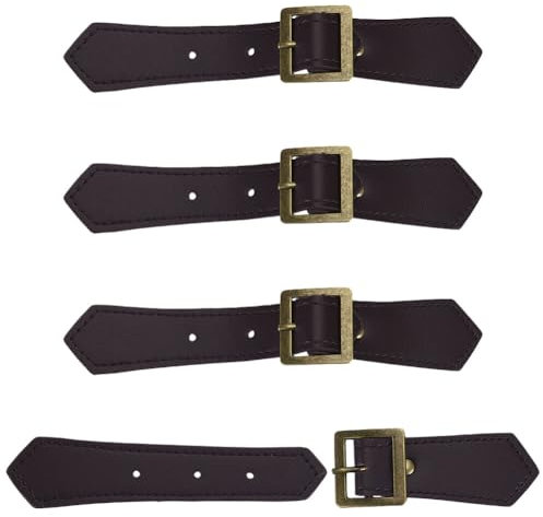 FINGERINSPIRE 4 Set Leder Aufnähknebelverschlüsse Kokosnussbraun PU Leder Druckknopf Zum Aufnähen Duffle Jacken Schnalle Metall Leder Verschlüsse Ersatz Druckknopf Für Manteljacke