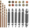 6 Stück Schraubenausdreher Set mit 4 Spiralbohrer Schrauben Ausdrehwerkzeug Linksausdreher Set Doppelkopf Screw Extractor Schraubenausdreher für Bohren Entfernen Beschädigter Schrauben