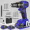 MHPRO Cordless Drill, Power Drill Brushless 21V, Cordless HammerDrill with 2 Batteries 2000mAh, 20+3 Torque, 45N.m Max DrillSet, LED Light, 2 Speed, 14PCS Accessories for Home and Garden DIY Project