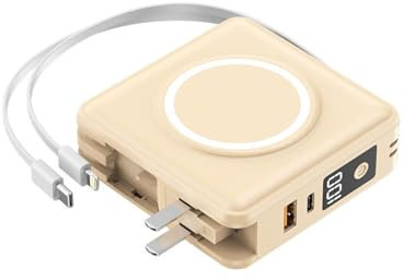 Power Bank Power Bank/Kommt mit magnetischem kabellosem Schnellladegerät Fünf-in-Eins-Mobilnetzteil mit großer Kapazität und 22,5 W mit Stecker (7000 mAh/Gold)