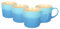 Argon Tableware 330ml New Bone China Ombre Mugs - Blue - 4X Colourful Glazed Fine Ceramic Stoneware Pottery Coffee Tea Cup Set | Microwave & Dishwasher Safe