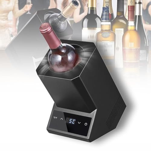 XDTKJDZ Electric Wine Chiller, Portable Wine Bottle Chiller, Digital Temperature Control(41 °F a 64 °F), Capacity 750 Ml, for Red, White and Water Bottles, Gift for Vino Lover
