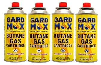 DUAS Camping Gas Bottles Fuel Canisters for Stove BBQ Grill Heaters Blowtorch Weed Burner Wand Portable Refill Propane Butane Mix for Outdoor Cooking Heating and Garden Tools (4x)