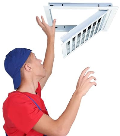 Trampilla Pladur Panel de acceso con rejilla para paneles de yeso y techos, de conductos personalizado extraíble, panel de puerta de hueco de servicio, instalación empotrada, panel de acceso con resor