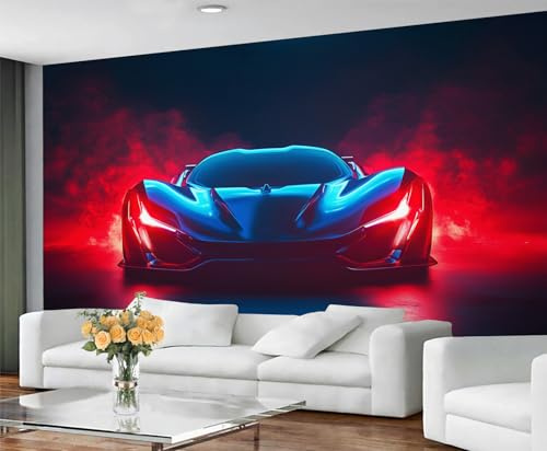 GIVLWF Wallpaper - Cool Car Home Decor & Mural, Self Adhesive Wallpaper for Living Room, Sports Car Lovers Wall Mural, Car Boy Bedroom Wall Paper, Peel and Stick