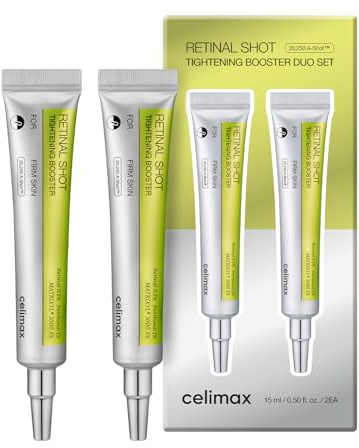 celimax The Vita A Retinal Shot Tightening Booster (Duo Set 15ml x 2) | 0.1% Retinal, 3% Matryxyl, High-Strength Retinoid, Anti Aging, Pore Minimizer, Fine Lines, Skin Firming, Korean Skin Care