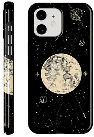 Saqmkil Hülle für iPhone 11, Aesthetic Design Mond Mode Muster Motiv Silikon Handyhülle, Weich TPU Süßes Mädchen Frauen Stoßfest Case Schutzhülle für iPhone 11 6,1'', Sternenhimmel
