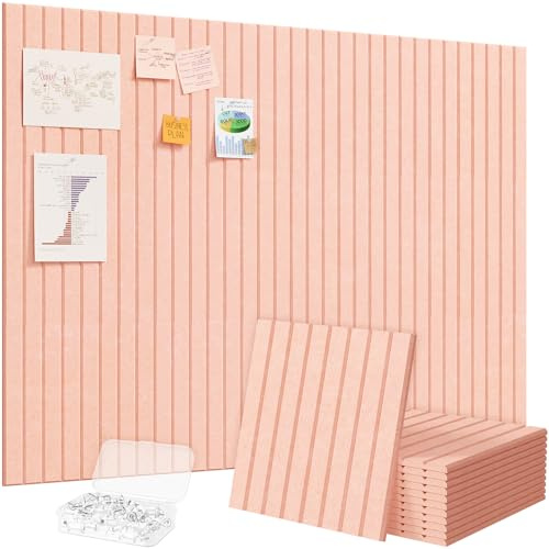 Lifewit Große Filz-Pinnwand, Selbstklebend für Wand, 120x90 cm, Pink | 12er-Pack Korkwand-Alternative aus Filz, Pinnwand Anschlagtafeln mit 50 Reißzwecken für Klassenzimmer & Homeoffice-Deko