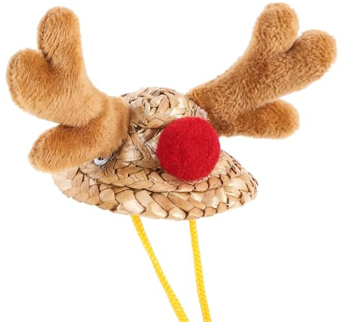 HOMSFOU Weihnachtsmütze für Kleine Tiere Verstellbar Baumwolle Hamster Igel Haustierkostüm Accessoire