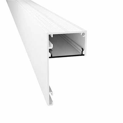 2m LED ALU Profil Fenster-20 für Gardinen, Vorhänge, Schattenfugen Beleuchtung in weiß für Led Streifen (2m Profil weiß inkl. Abdeckung Milchig)