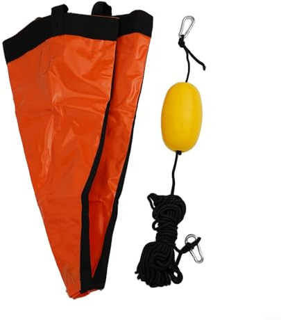Axorafow Drift Anchor, Kanu & Schlauchboote - PVC Meeresanker mit Schwimmboje Set, Kompakt Leicht, Größen S-XL (60x53cm bis 135x140cm), Orange/Schwarz(S)