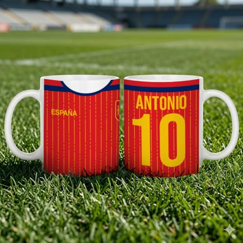 Wanapix Taza Personalizada España 1ª Equipacion Fútbol Mundial