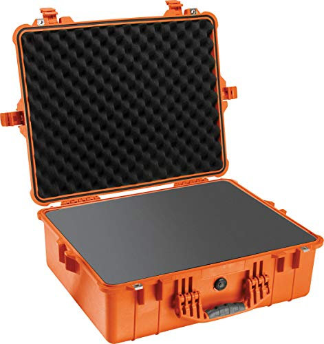 PELI 1600 Schützendes Wasserdichtes Case, IP67 Wasser- und Staubdicht, 46L Volumen, Mit Schaumstoffeinlage (Anpassbar), Orange