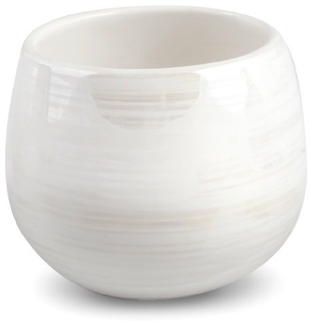 Ekershop Keramik Wattedose Wattebox Kosmetikdose Wattebehälter Pads Stäbchen Weisse Perle