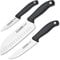 3 Claveles EVO - Juego de Cuchillos de Alto Rendimiento en Acero Inoxidable Molibdeno Vanadio, Filo Duradero y Corte Preciso. Santoku, Cocinero y Verduras.