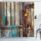 ABAKUHAUS Rústico Cortina de Baño, Detalles de Color Mansión, Material Resistente al Agua Durable Estampa Digital, 175 x 220 cm, marrón