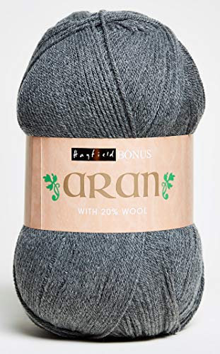 Sirdar Hayfield Bonus Aran with Wool, Forge (051), 400g, Grey