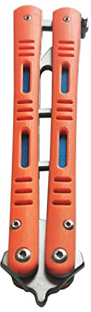 Pieghevole Trainer Pratica Bastone Metallo Acciaio G10 Materiale Maniglia Cuscinetti Dull Strumento per Sicurezza Migliorare le Competenze (Arancione)