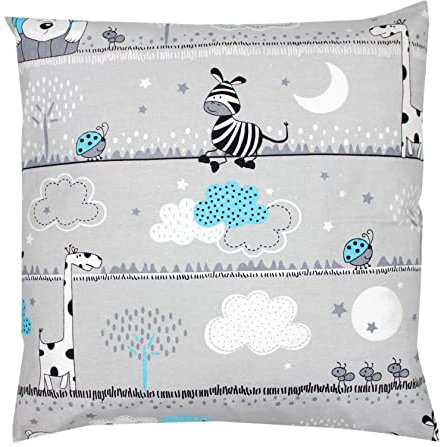 TupTam Kinder Kissenbezug Kissenhülle Dekorativ Gemustert, Farbe: Bärchen Türkis, Größe: 40 x 40 cm