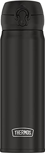 Thermos Bouteille de sport à double paroi en acier inoxydable 453,6 g (Noir)