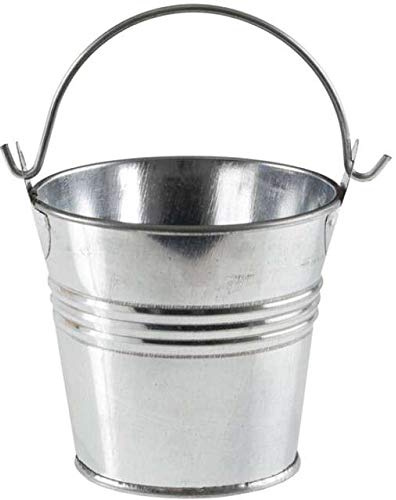 Zinkeimer Metalleimer Blecheimer verzinkt Eimer 5l 7l 10l 12l 16l Garteneimer Ascheeimer Wassereimer Silber Verschiedene Größen für Bauarbeiten Robust (16L)