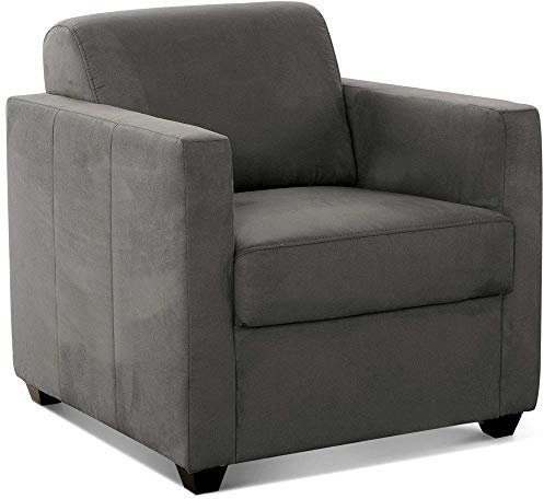 Cavadore Sessel Camerus mit Federkern / Polstersessel im trendigem Design / 78 x 80 x 83 / Mikrofaser: steel
