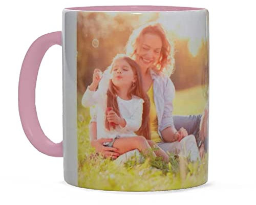 PrintedGift Tazza personalizzata in ceramica con la sua foto o scritta - 300 ml, modello Mug - Idea regalo festa della Mamma, festa del Papà, San Valetino - Massima qualità di stampa