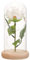 in Glass Dome with Lights, Rose Artificial Flowers, for Valentines Day Mothers Day Anniversary Wedding , White
