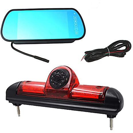 KOHIENWO Auto Dritte Dach Top Mount Bremsleuchte Kamera Bremslicht Rückfahrkamera für Citroen Jumper/FIAT DUCATO X250 / Peugeot Boxer +7.0 Zoll Monitor TFT Bildschirm LKW KFZ LCD Display