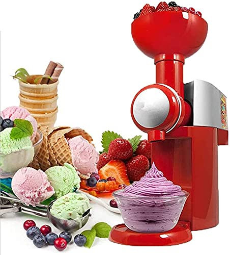 LIOYUHGTFY Machine à Crème Glacée Machine à crème glacée Domestique Savoureux Dessert glacé Maison à Servir Doux Portable Idéal pour Les sorbets de Dessert aux Fruits surgelés Faire, Rouge 9