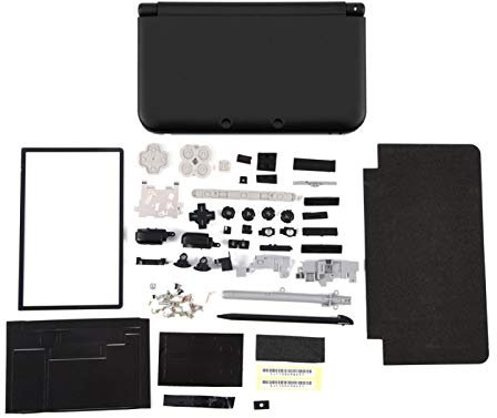 YUUGAA Case, Full Housing Case Cover Shell Repair Parts Complete Fix Replacement Kit für 3DS XL(Schwarz)