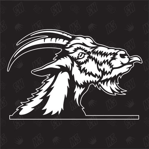 speedwerk-motorwear Ziegenbock Version 1 - Aufkleber, Autoaufkleber, Sticker, Ziege, Geiß, Zicklein, Kitz, Bauernhof, Bock, Tiere, Farmanimals, Farmtiere, Ziegenhirte, (AUCH MIT Wunschname MÖGLICH)