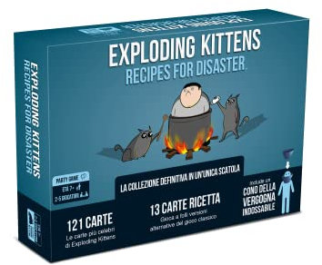Asmodee - Exploding Kittens: Recipes for Disaster, Brettspiel, Partyspiel, 2-5 Spieler, 7+ Jahre, Italienische Ausgabe