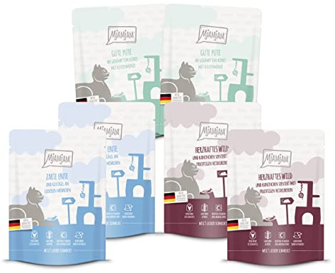 MjAMjAM - 300g Pouchbeutel Mixpaket 2 - Premium Nassfutter für Katzen, leckere Mahlzeiten für Deine Katze 6 x 300g