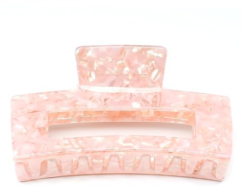QinGoo Groß Acetat Rosa Haarklammer Klauen Haarspange Schöne Damen Haarschmuck Elegant Haar-Accessoire 1 stück(10.5 * 5.7cm, Pink)